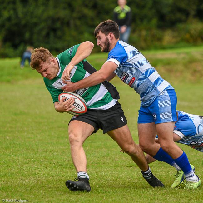 Oli Hughes on a typical charge for Whitland